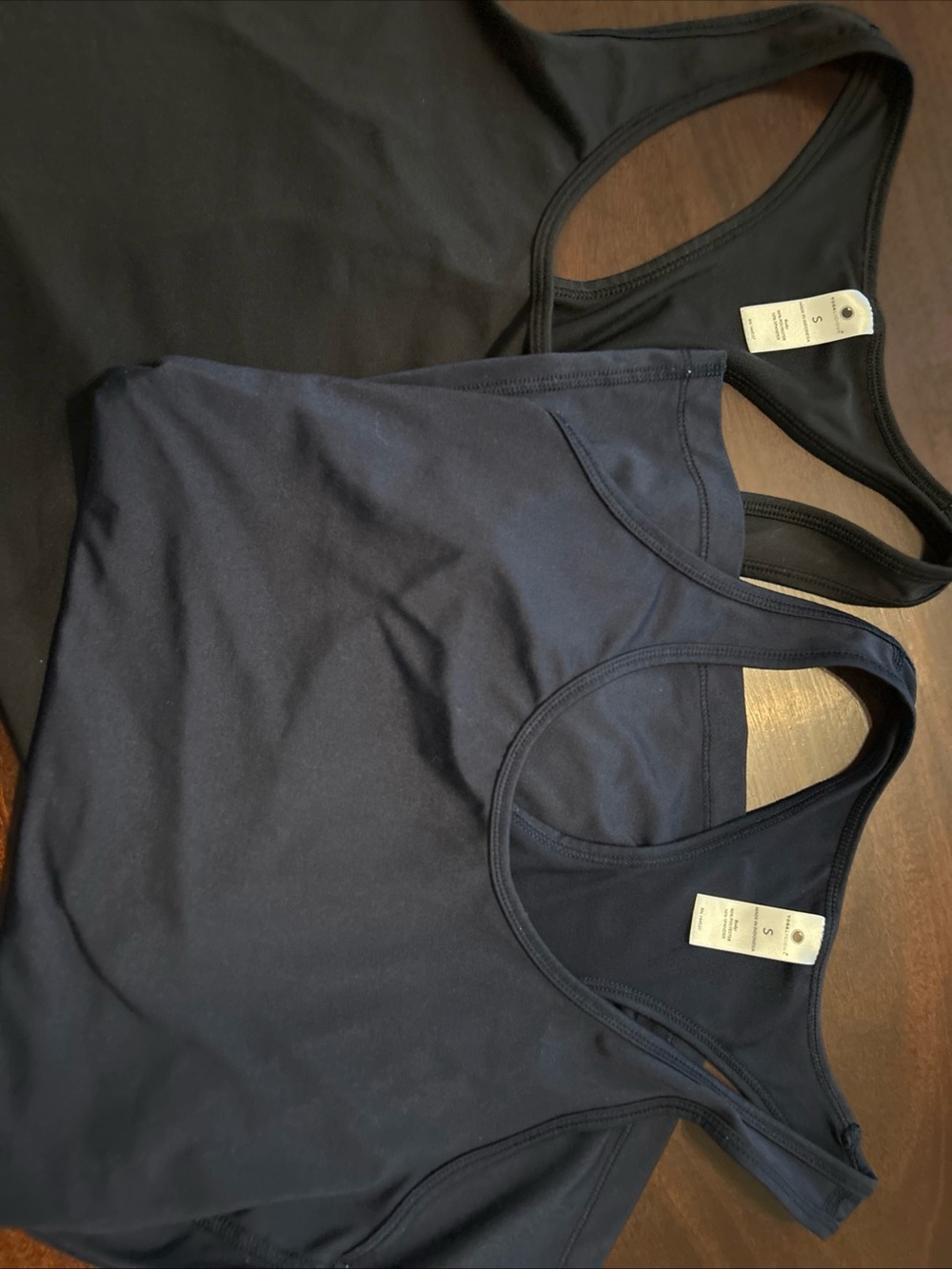 Two Racerback Tank Tops - Black & Navy